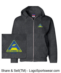Champion Adult Double Dry Eco Full Zip Hooded Sweatshirt - Embroidery Design Zoom